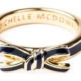 Navy Luxe Bow Ring