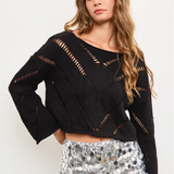 Distressed Midnight Chevron Sweater