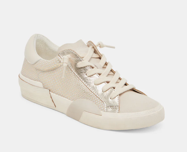 Zina Sneakers Champagne Embossed Leather – Firefly Boutique
