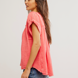 Horizons Double Cloth Top - Coral Paradise