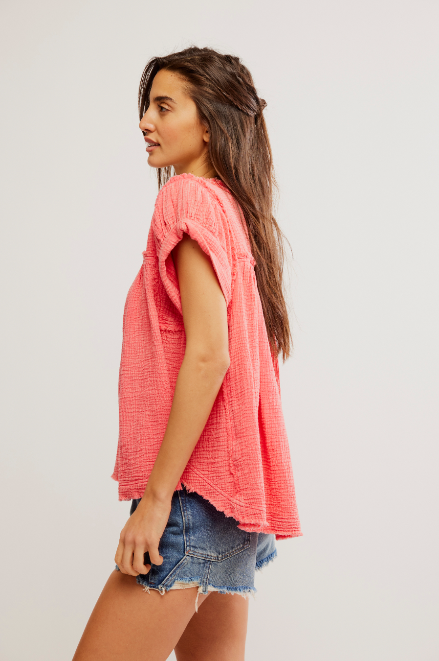 Horizons Double Cloth Top - Coral Paradise