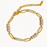 Basil Rhinestone Chain Bracelet