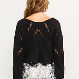 Distressed Midnight Chevron Sweater