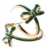 Forest Luxe Bow Hoop Earrings