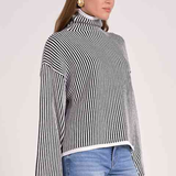 Black Ivory Linear Turtleneck Sweater