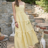 Scallop Detail Strap Midi Dress