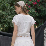 Short Sleeve Open Front Self Tie Top