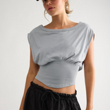 Light of Day Banded Tee - Heather Grey