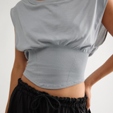Light of Day Banded Tee - Heather Grey