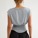 Light of Day Banded Tee - Heather Grey