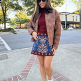 Pattern Detail Knitted Mini Skirt