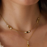 Serena 18K Gold Tiger Eye Triple Stone Drop Necklace