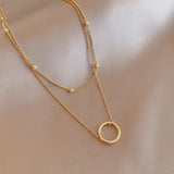 Simple Layered Gold Necklace