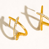 Sloane CZ Crossover Earrings