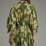 Olive Bloom Floral Button-Front Mini Dress