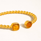 Vera 18K Gold Resin Open Cuff Bracelet - Black