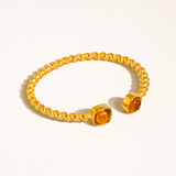 Vera 18K Gold Resin Open Cuff Bracelet - Black