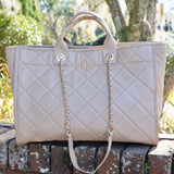 Melissa Tote Bag Tan Quilted LD