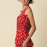 Cherry Picnic Polka Dot Romper