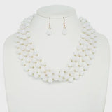 Elegant Pearl Cluster Necklace