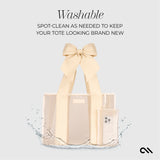 Ecru Raffia Bow Jelly Tote Bag