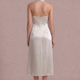 Ivory Satin Knot Halter Midi Dress