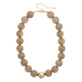 Mila Statement Beaded Necklace - Smokey Taupe