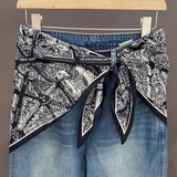 Paris Noir Graphic Print Triangle Scarf