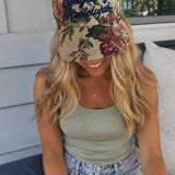 Everything Hallelujah Embroidered Floral Tapestry Trucker Hat