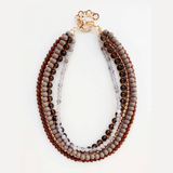 Sienna Gray Wood & Gold Multi-Layer Necklace