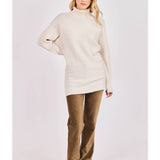 Cream Anya Turtleneck Tunic Length Sweater