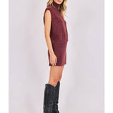 Burgundy Crosby Fuzzy Mini Skirt
