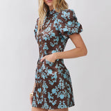 Empress Damask Mandarin Mini Dress