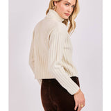 Ivory Cosette Turtleneck Rib Sweater
