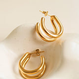 Lucille Double C Hoop Earring