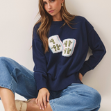 Lucky Roll Dice Intarsia Cotton Sweater