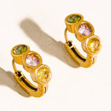 Confetti Sparkle CZ Hoop Earrings