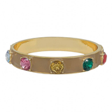 Gemma Multi-Color Epoxy Stone Gold Bangle Bracelet