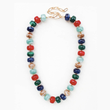 Harper Multi Color Oval Beaded Necklace