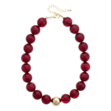 Mila Statement Beaded Necklace - Plum