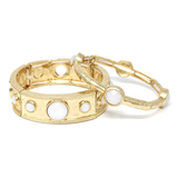 Sloane Hammered Gold Pearl Bracelet Set