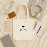 Sorority Name Heart Design On Mid-Size Canvas Tote