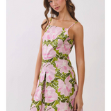 Savannah Bloom Square Neck Mini Dress