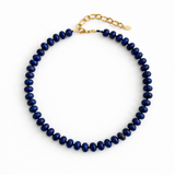 Refined Stone Bead Necklace - Lapis Blue