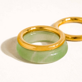 Aurelia Green Aventurine Mixed Stack Ring Set