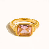Pink Laverne Cz Cocktail Ring