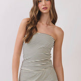 Coastal Stripe Smocked Tube Top