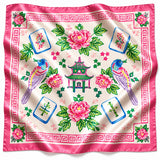 Palmetto Mahjong Faux Silk Square Scarf