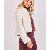 Ivory Penelope Short Faux Fur Coat