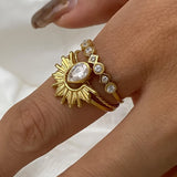 Françoise Sun Stone Cz Layered Ring